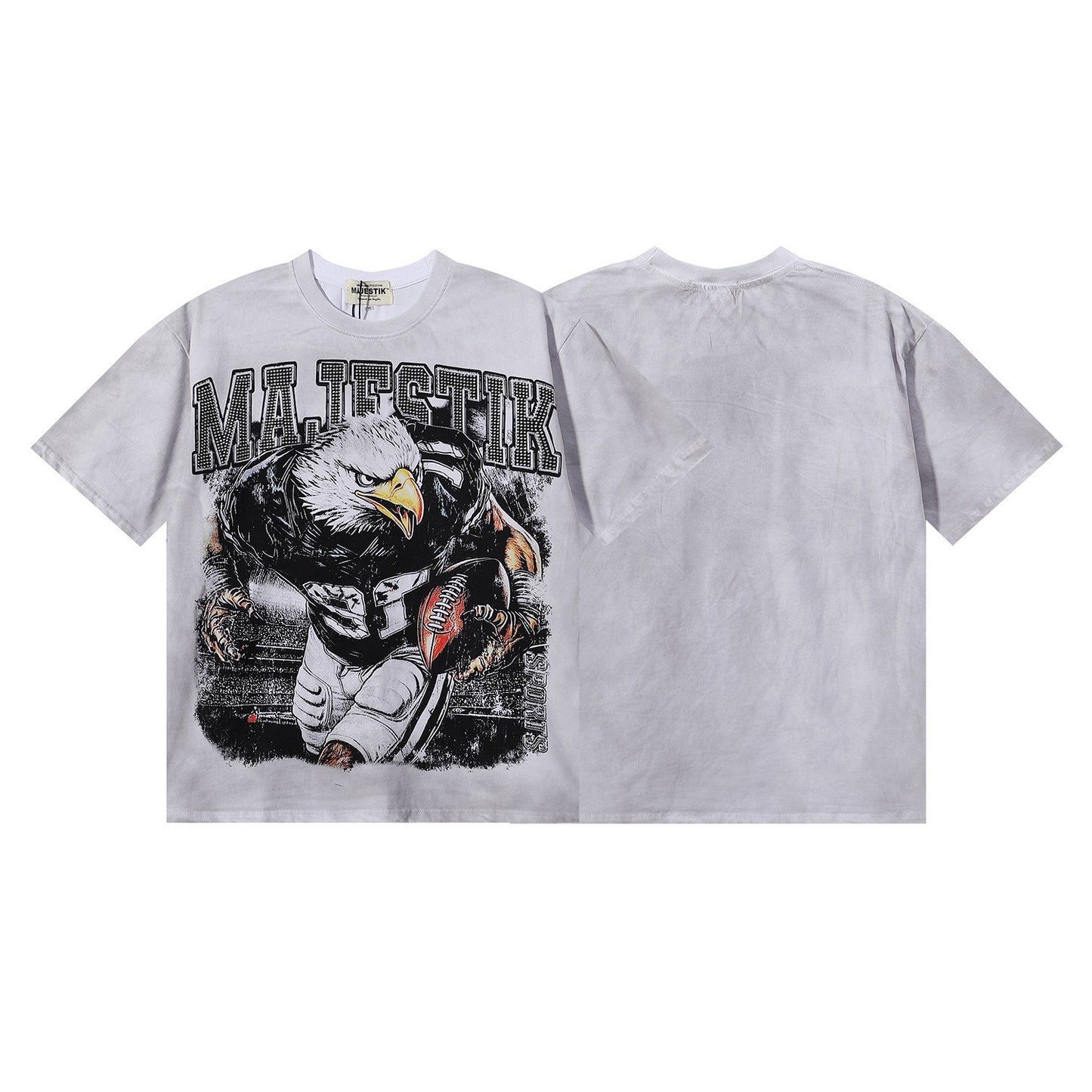 MAJESTIK Eagle Football Graphic Crop Tee