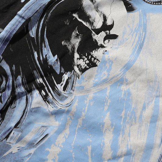 MAJESTIK Astronaut Graphic Crop Tee