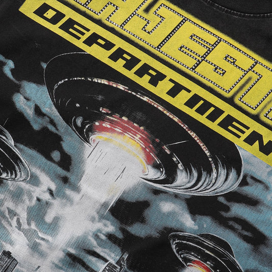 MAJESTIK Department Garment Dyed Print Crop Tee