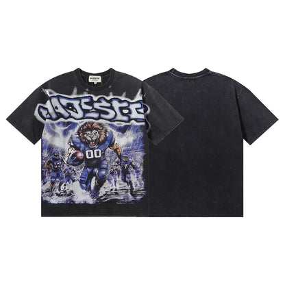 MAJESTIK Tarantula Garment Dyed Print Crop Tee