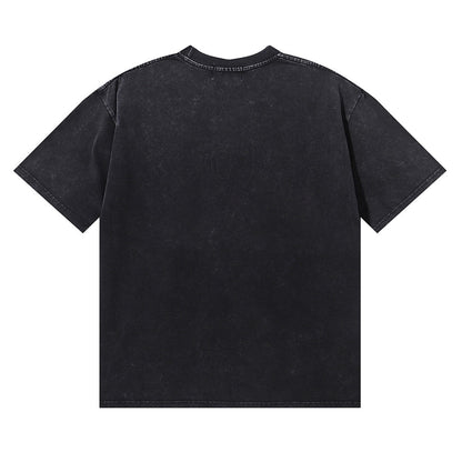 MAJESTIK We Are Friend Garment Dyed Print Crop Tee