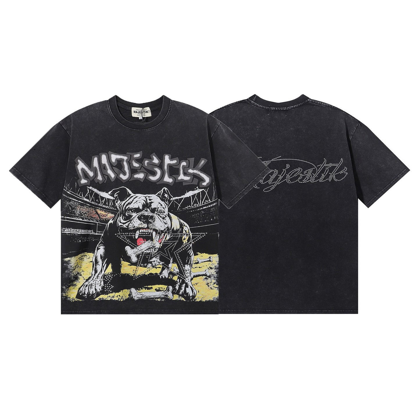 MAJESTIK Bulldog Graphic Crop Tee