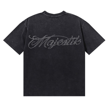 MAJESTIK Bulldog Graphic Crop Tee