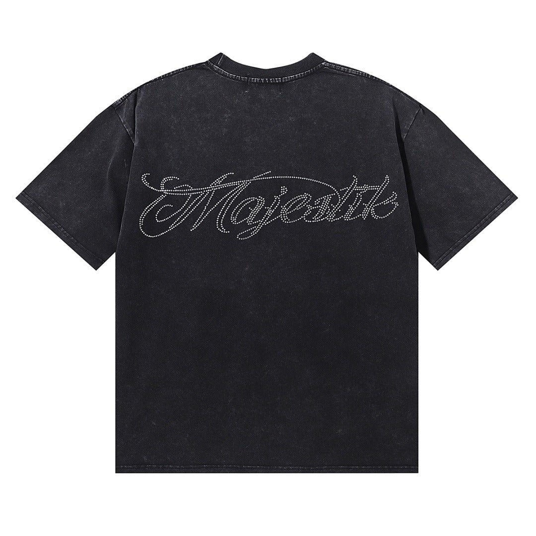 MAJESTIK Bulldog Football Graphic Crop Tee
