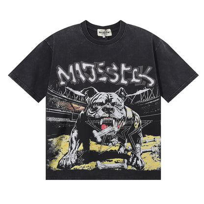 MAJESTIK Bulldog Graphic Crop Tee