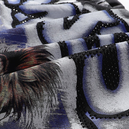MAJESTIK Tarantula Garment Dyed Print Crop Tee