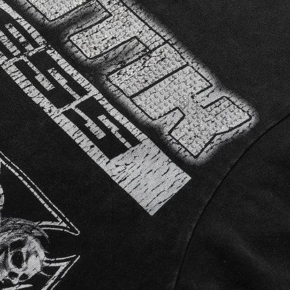MAJESTIK Death Chain Garment Dyed Print Crop Tee