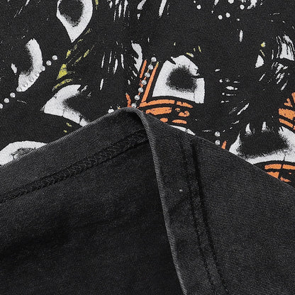 MAJESTIK Tarantula Garment Dyed Print Crop Tee