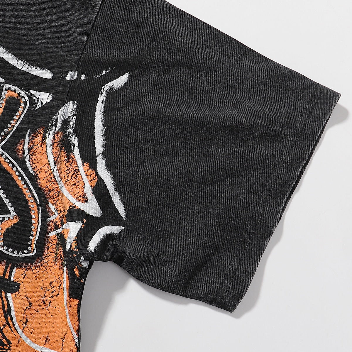 MAJESTIK Tarantula Garment Dyed Print Crop Tee