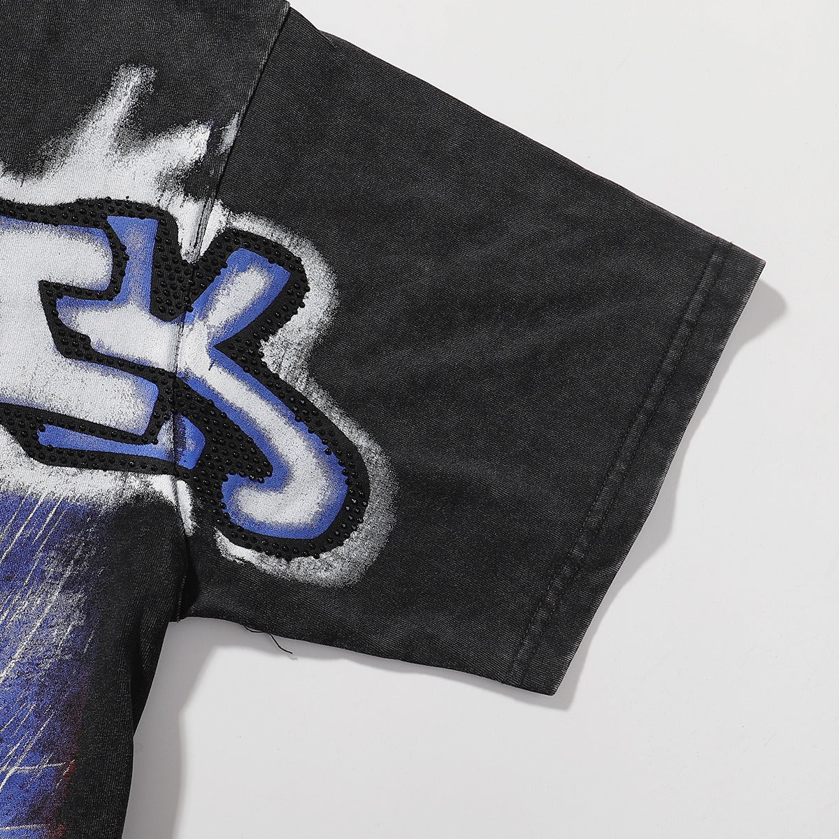 MAJESTIK Tarantula Garment Dyed Print Crop Tee