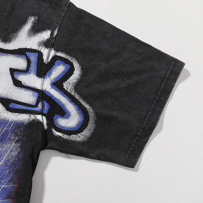 MAJESTIK Tarantula Garment Dyed Print Crop Tee
