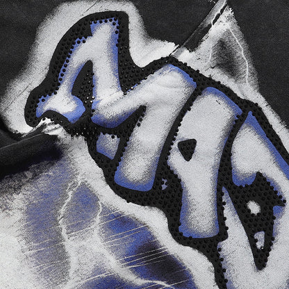 MAJESTIK Tarantula Garment Dyed Print Crop Tee