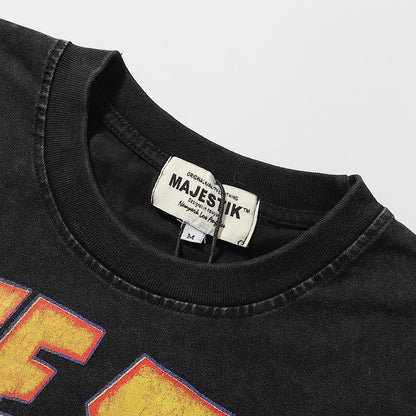 MAJESTIK Treet Artist Garment Dyed Print Crop Tee