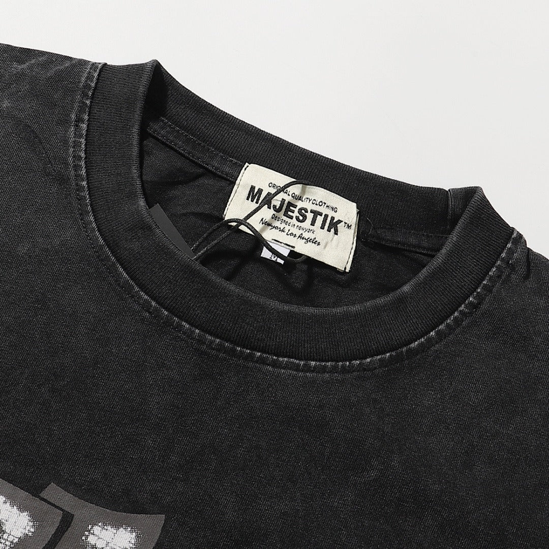MAJESTIK Bulldog Graphic Crop Tee