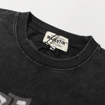 MAJESTIK Bulldog Graphic Crop Tee