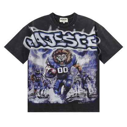 MAJESTIK Tarantula Garment Dyed Print Crop Tee