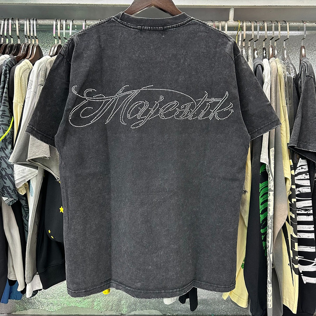 MAJESTIK Bulldog Graphic Crop Tee