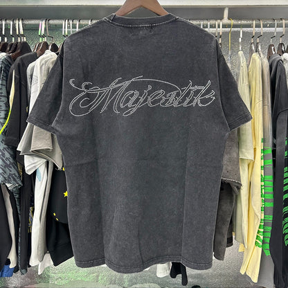 MAJESTIK Bulldog Football Graphic Crop Tee