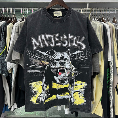 MAJESTIK Bulldog Graphic Crop Tee